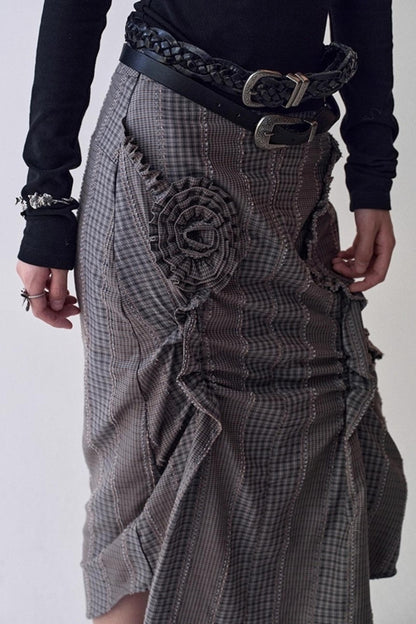 Petal Plaid Flower Shirt Set-Up