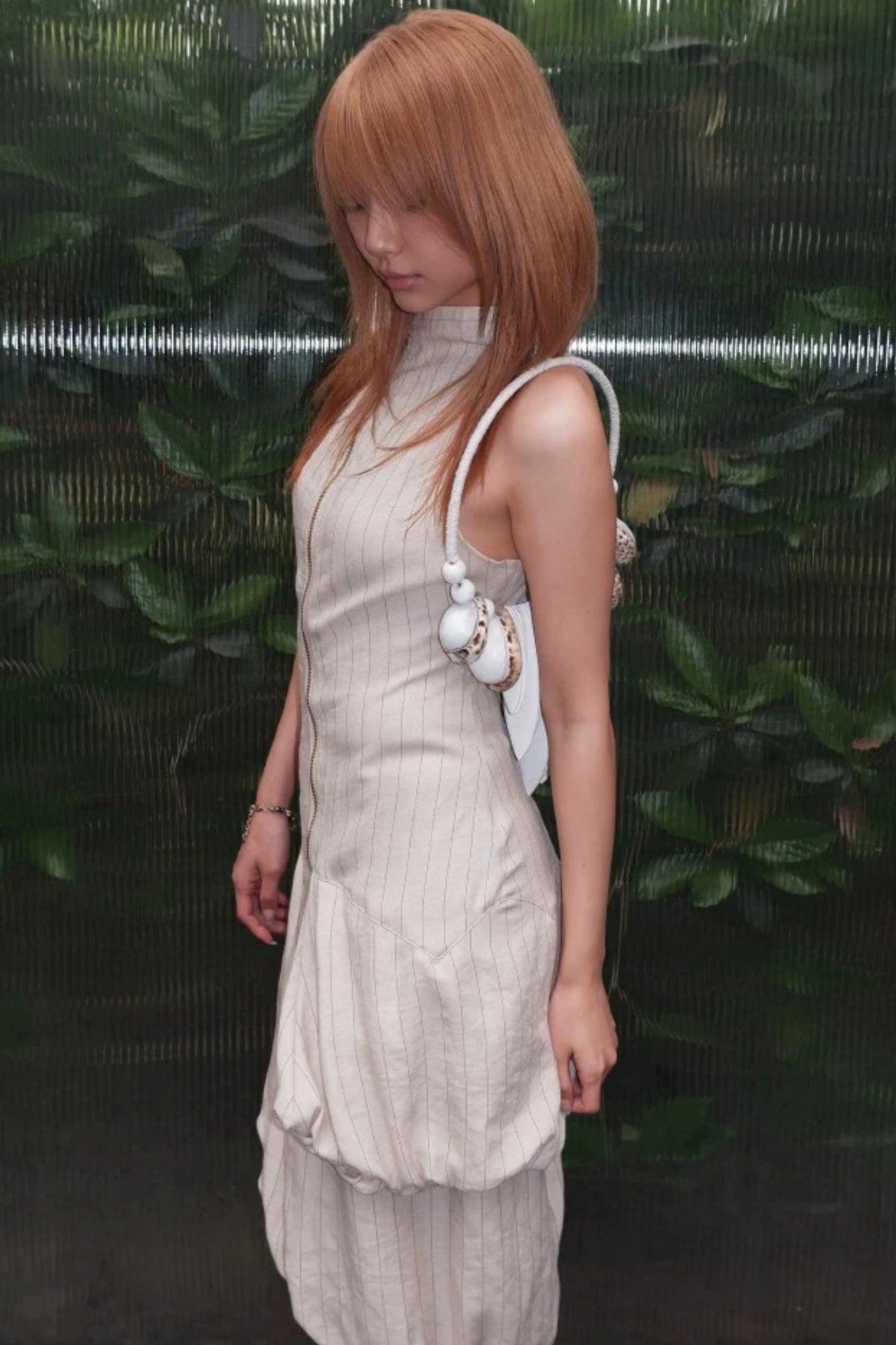 Striped Asymmetrical Deconstructed Dress