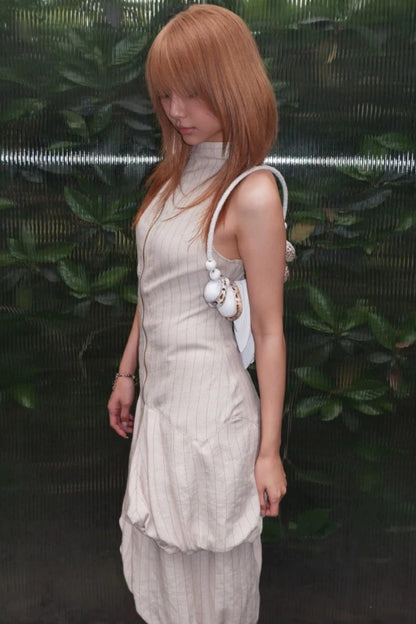 Striped Asymmetrical Deconstructed Dress
