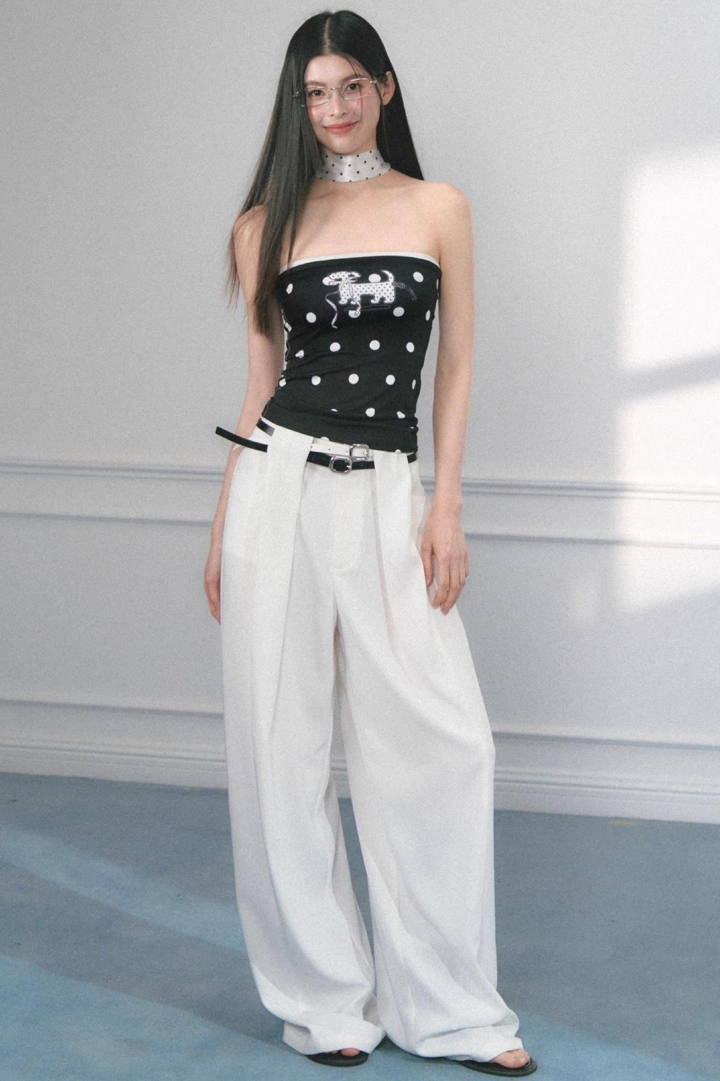 Original Puppy Print Fitted Top