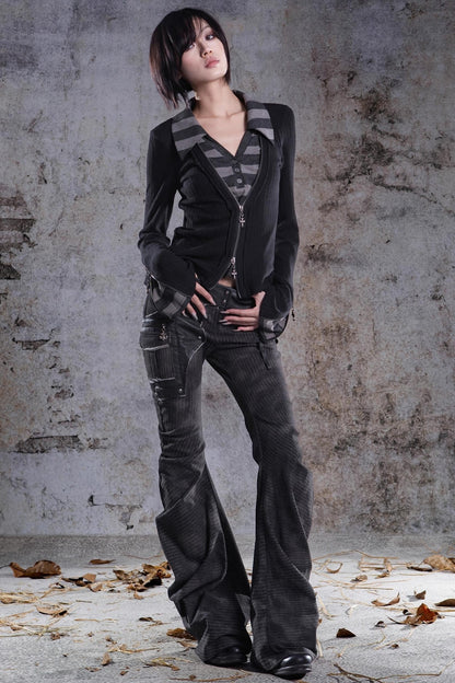 Slim Fit V-Neck Pullover Knit Top