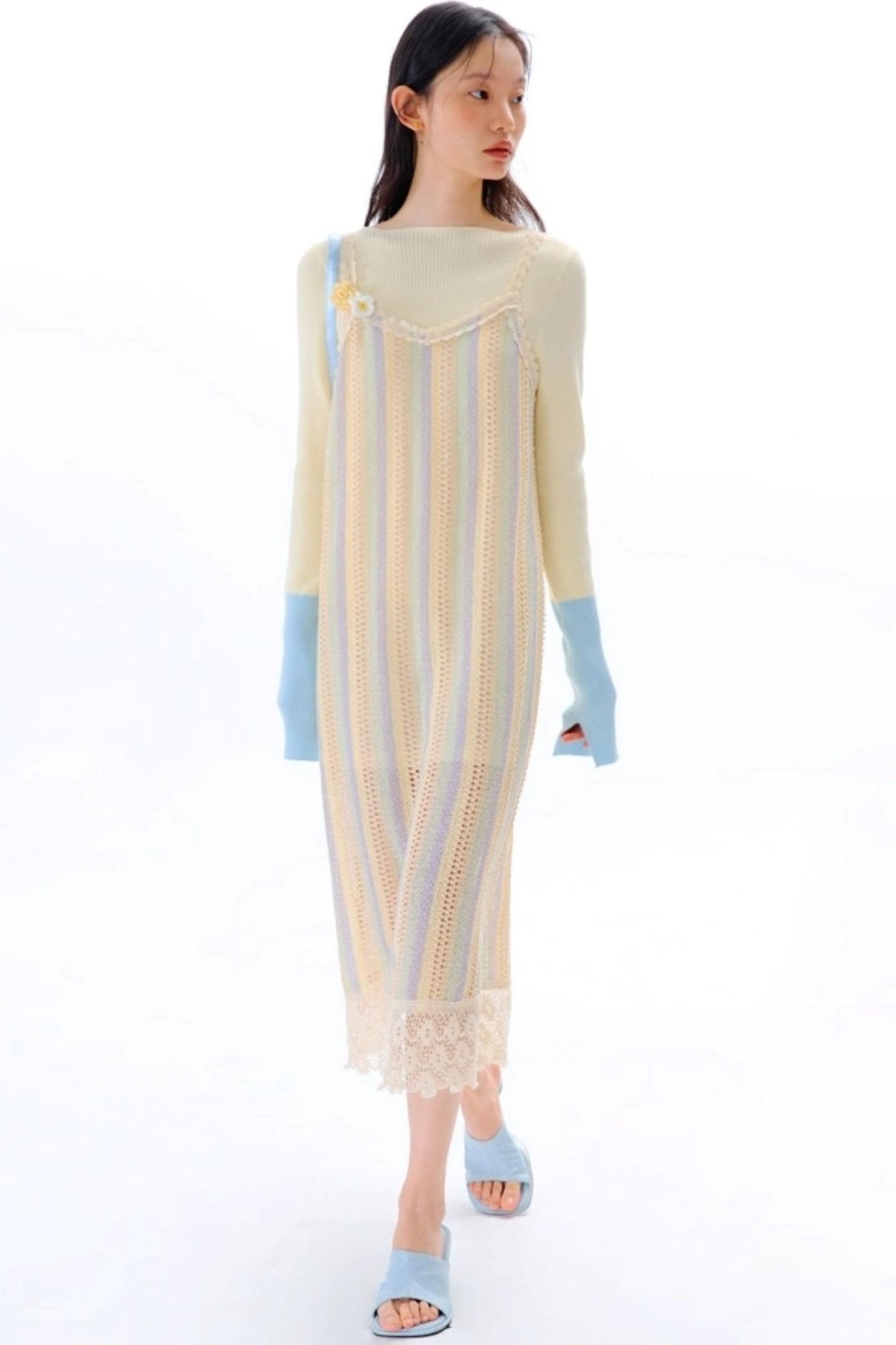 Rainbow Bohemian Hand Hook Flower Dress