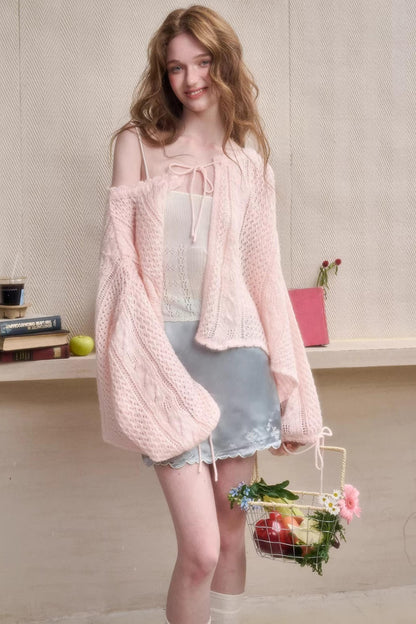 Mint Embroidered Satin Skirt