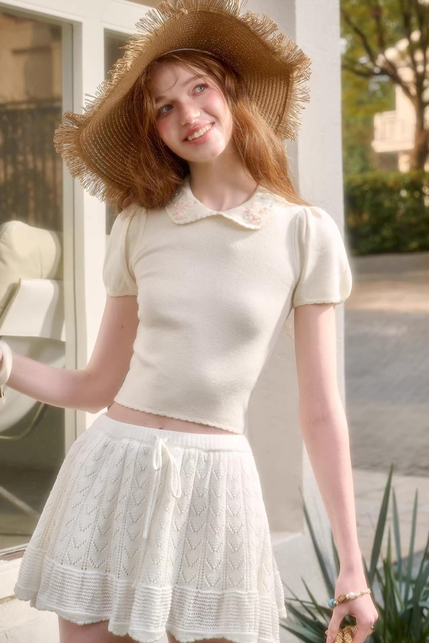 Frozen Flowers Wool Top