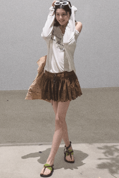 Lime Delight Bohemian Peplum Skirt