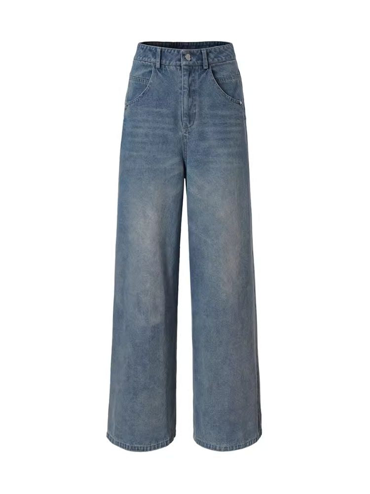 High-waisted wide-leg jeans