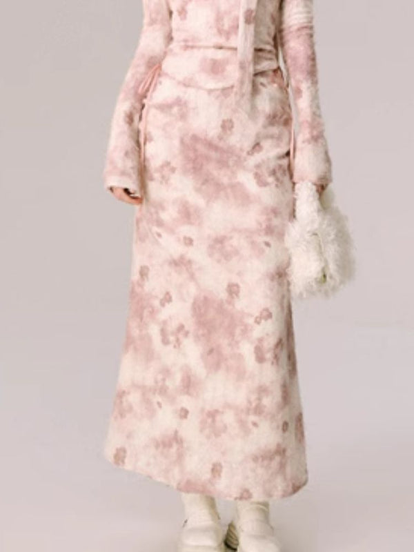 Floral One Neck Top and Half Skirt Set