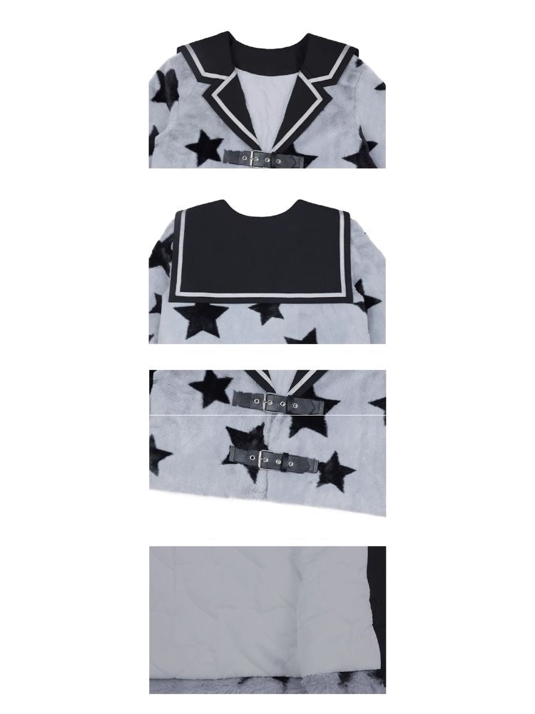 Star Sailor Collar Warm Cotton Jacket