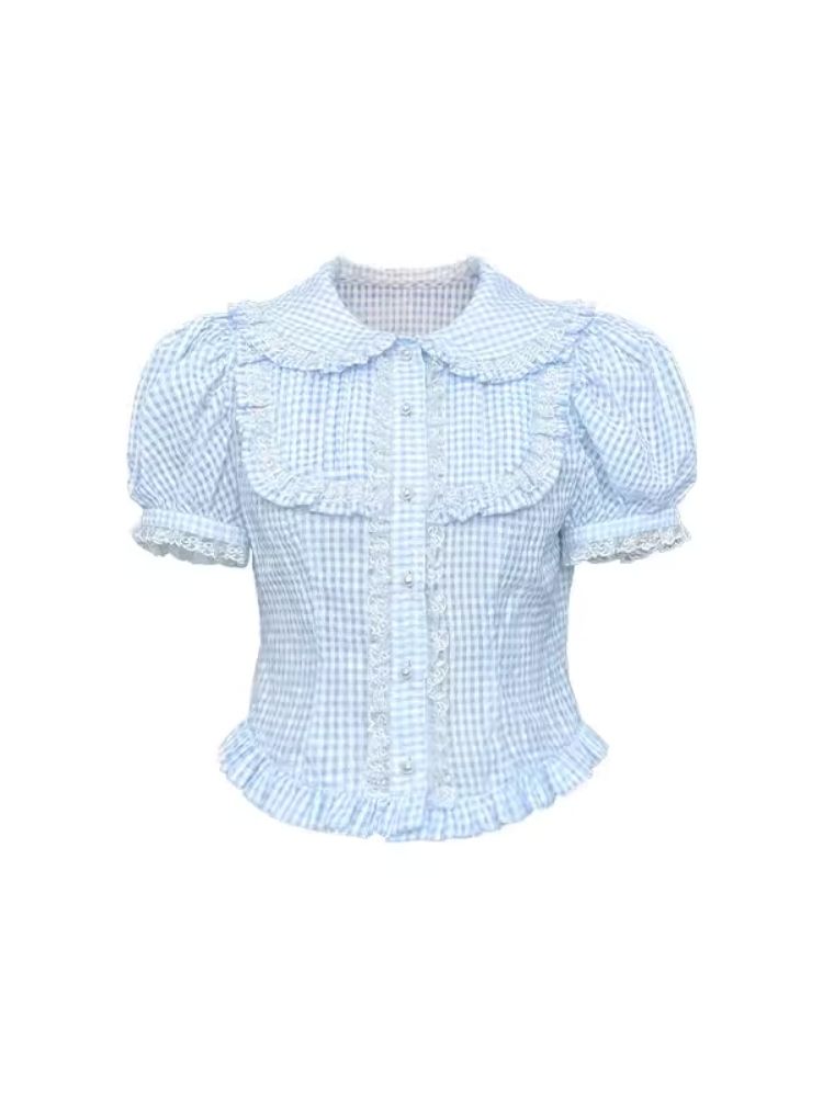 Inner Lace Princess Short Sleeve Cotton Shirt