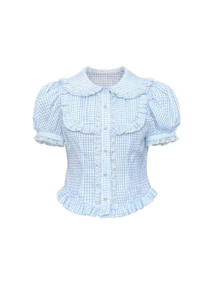 Inner Lace Princess Short Sleeve Cotton Shirt