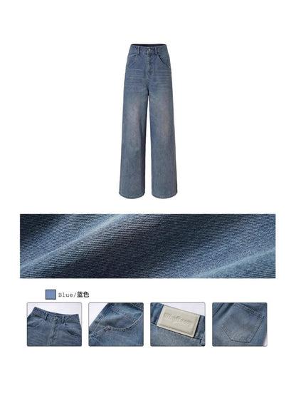 High-waisted wide-leg jeans