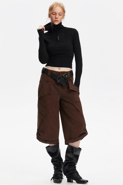 Half-High Collar Knit Top