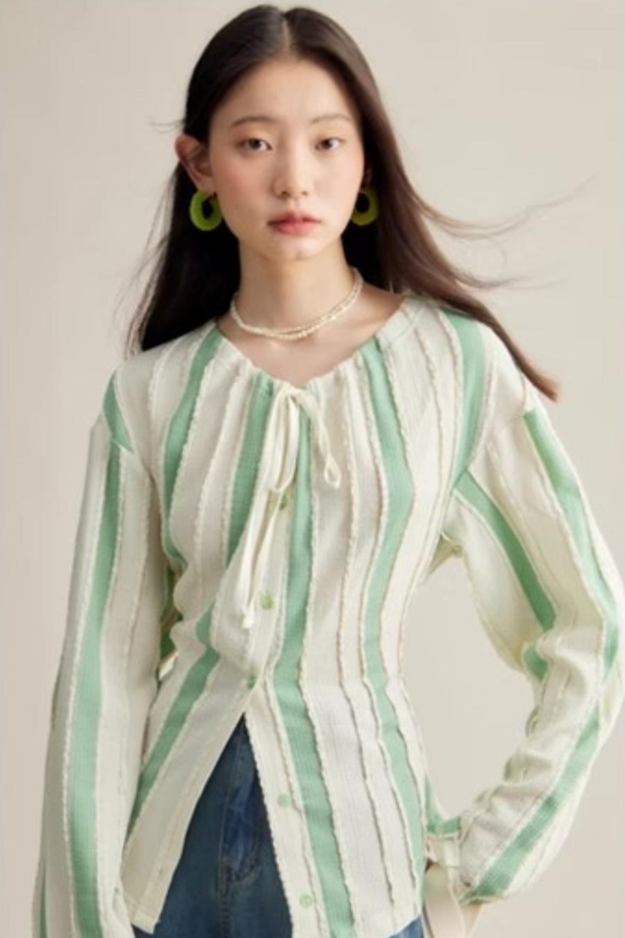 Elven Stripe Cardigan Skirt Set-Up