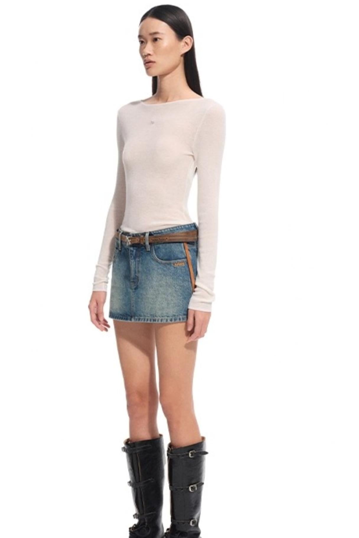 Modern Retro Twill Patchwork Hip Skirt