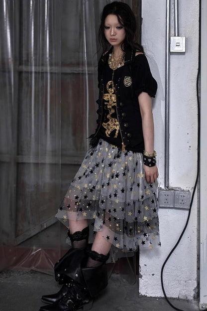 Dreamy Mesh Bustier Gown Dress