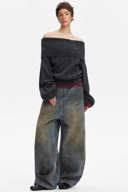 Vintage Distressed Denim Pants