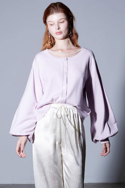 Custom Pearl Silk Cardigan