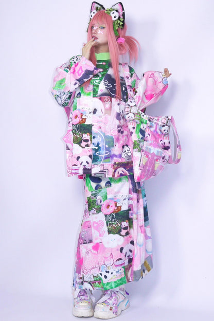 Panda Collage Printed Tang Top