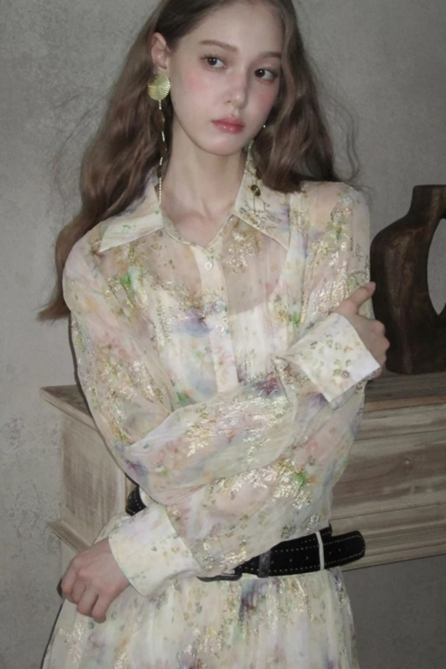 Sunset Embroidery Pleated Dress Set