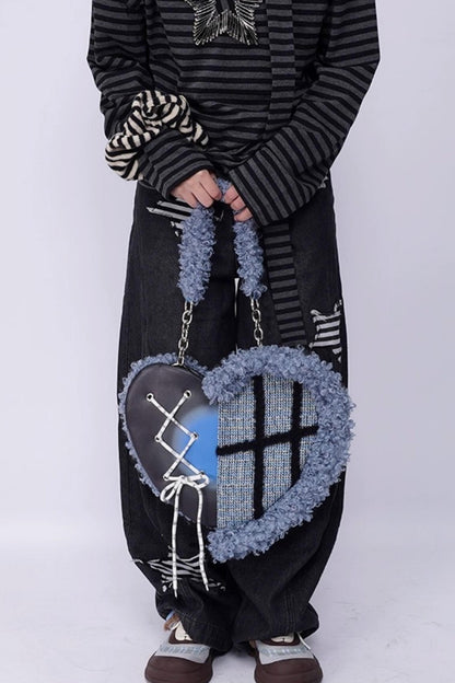 Graffiti Patchwork Heart Bag