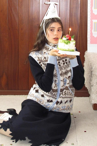 Sea Salt Cocoa Faux Shearling Jacket Set-Up