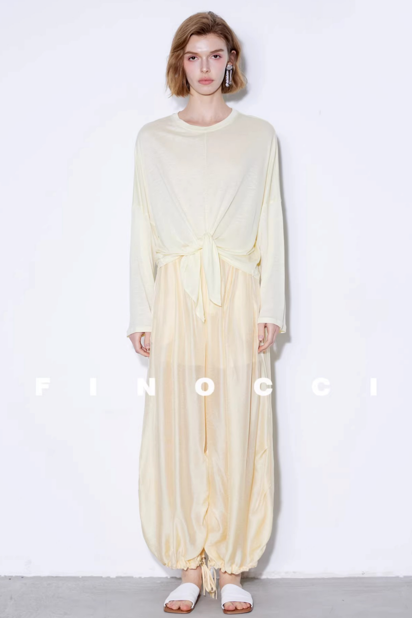 Mulberry Silk Shimmering Lantern Pants