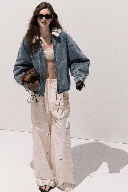 Vintage Crochet Denim Jacket Set-Up