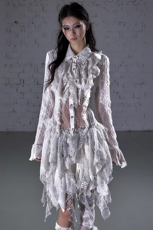 Romantic Lace Asymmetrical Dress