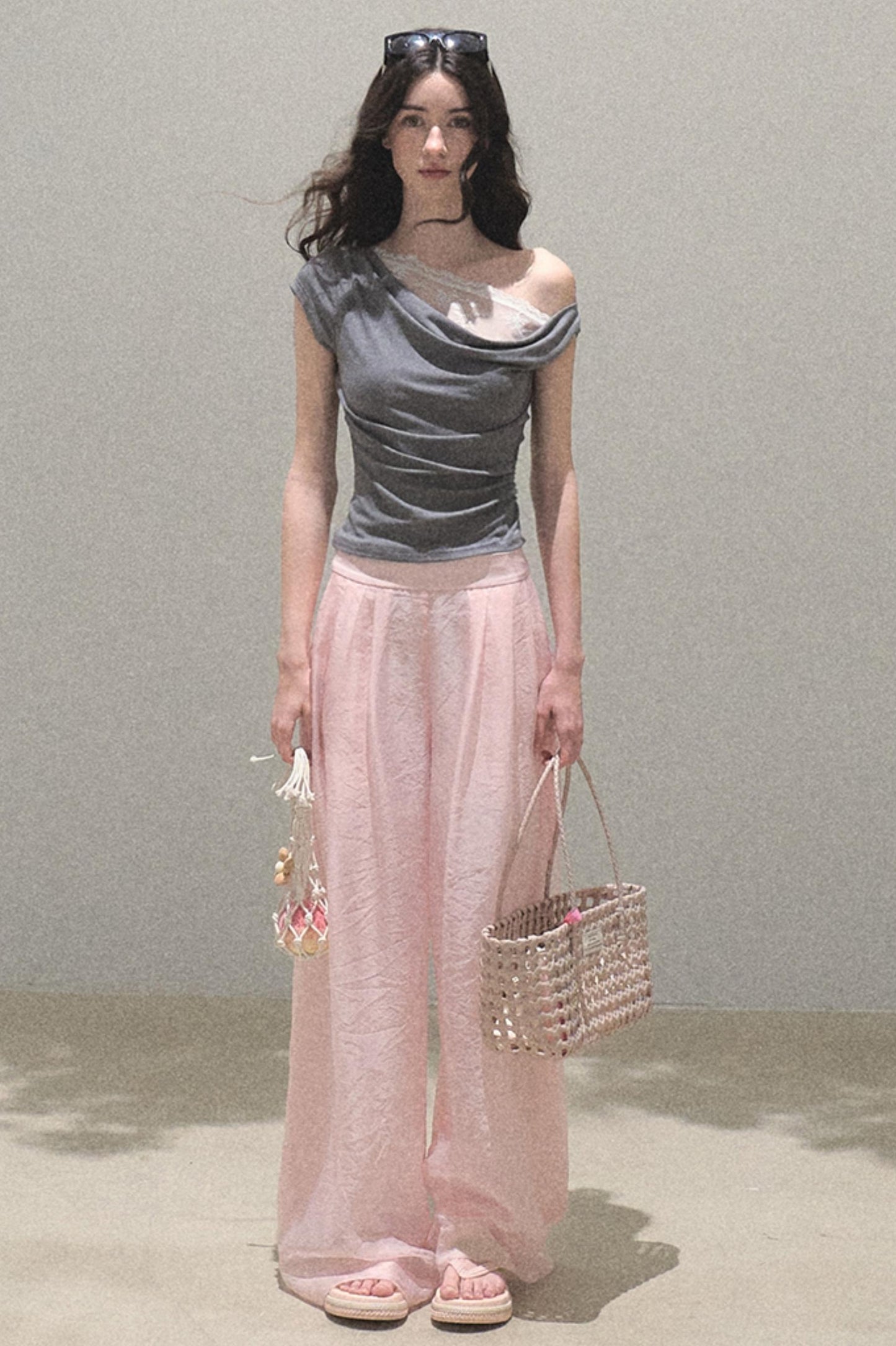 Pearlescent Wide Leg Trousers