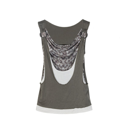 Asymmetrical Retro Sleeveless Vest