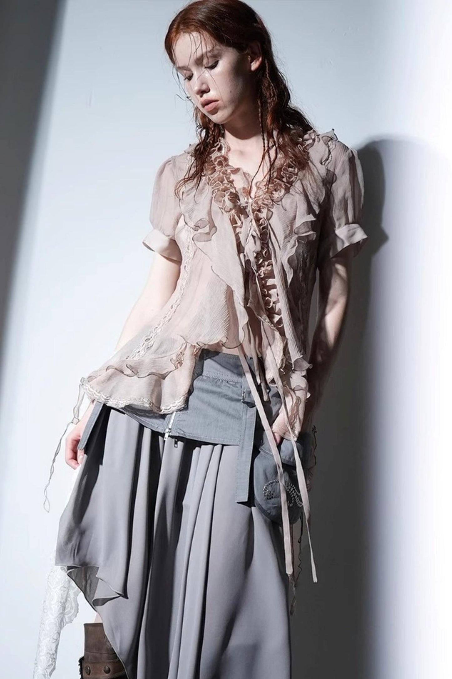Gauze Ruffle Shirt
