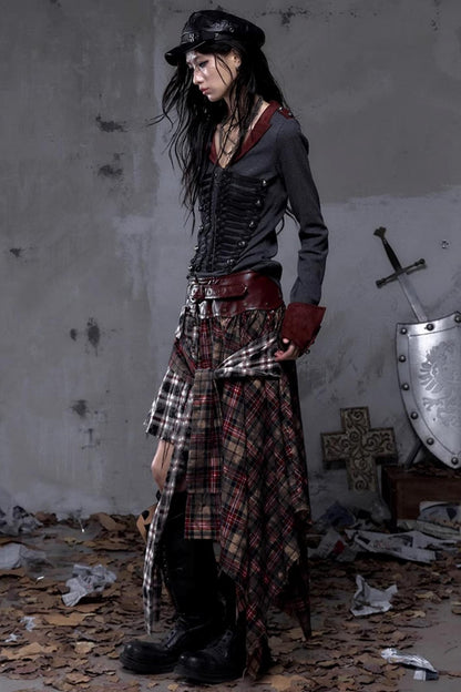 Vintage Punk Plaid Skirt