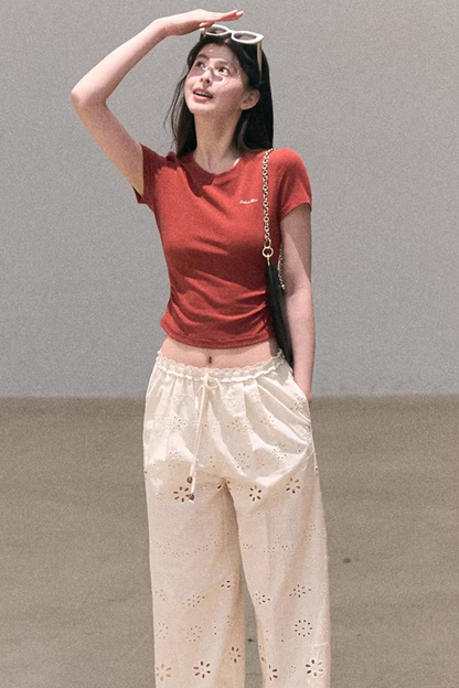 Pure Cotton Embroidered Pants