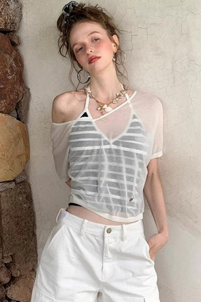 Uena Striped Suspender Set