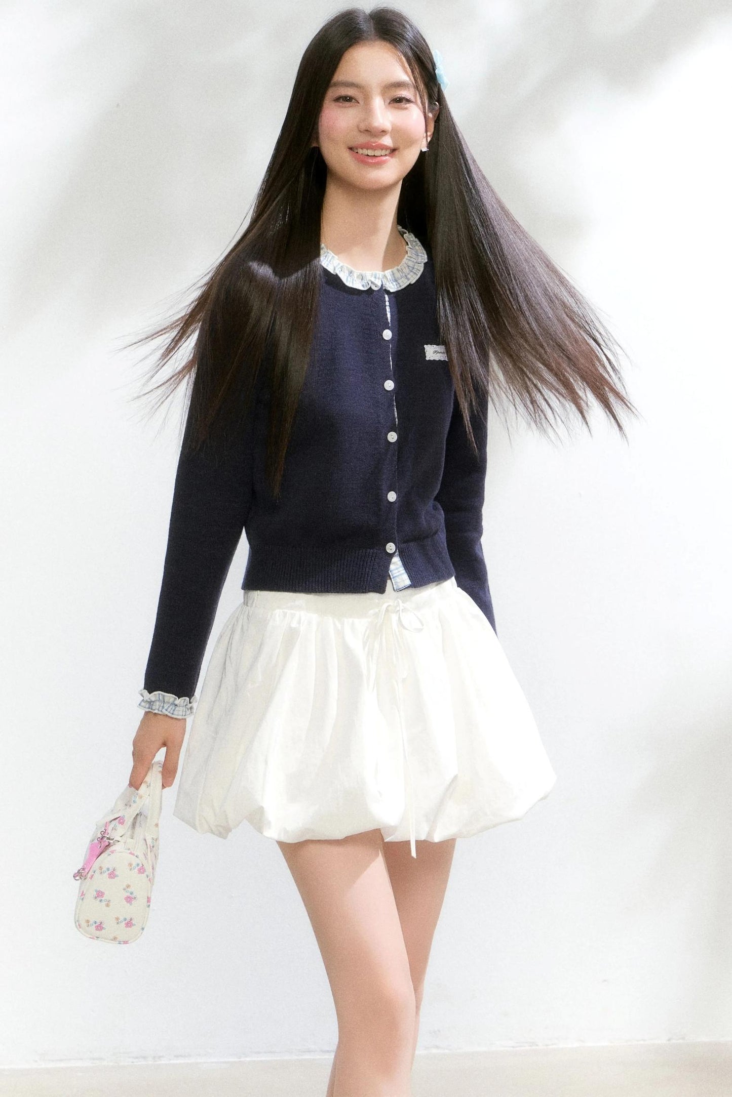 Knitted Plaid Cardigan Sweater Set-Up