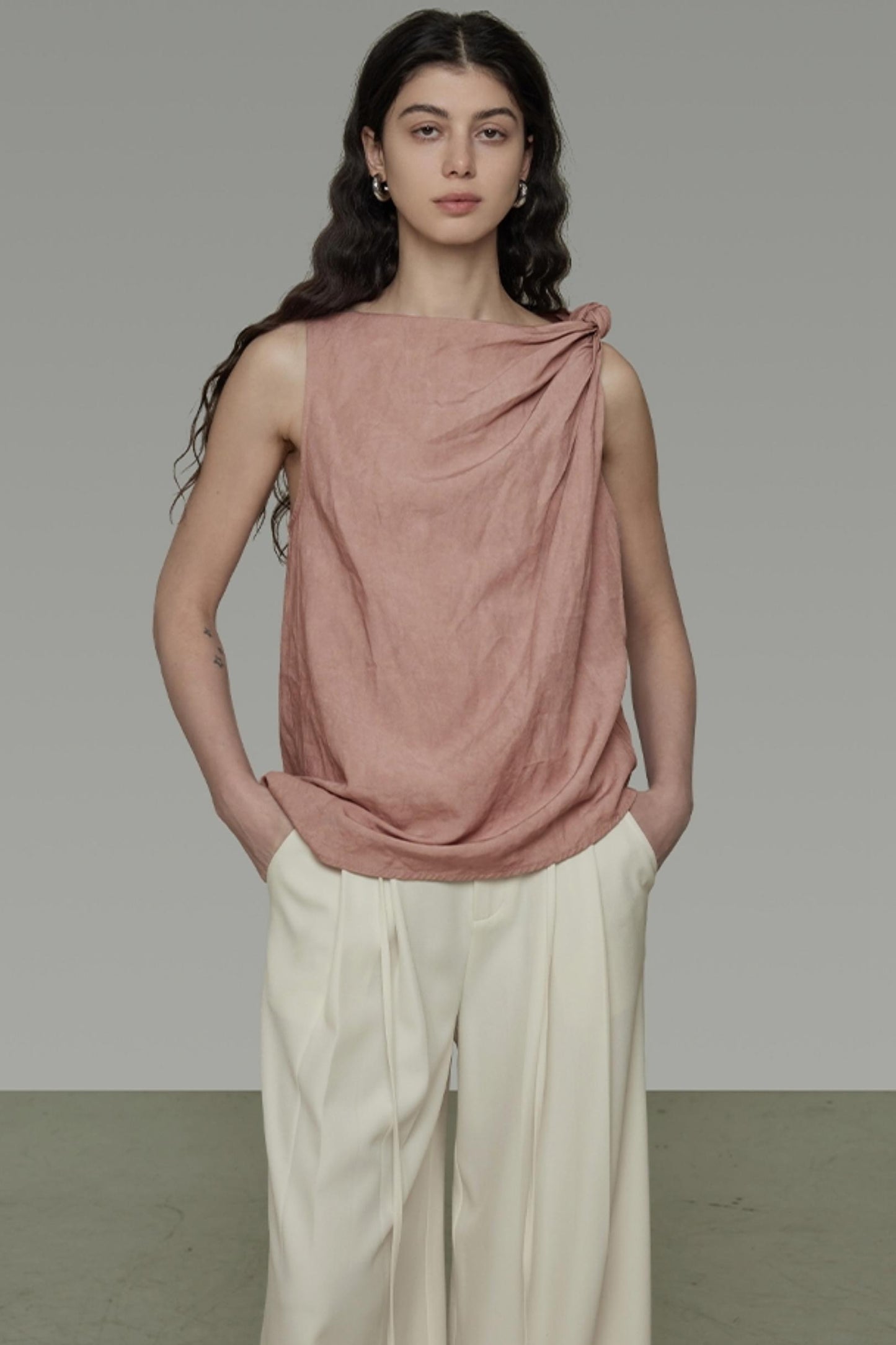 Twisted Pink Sleeveless Camisole