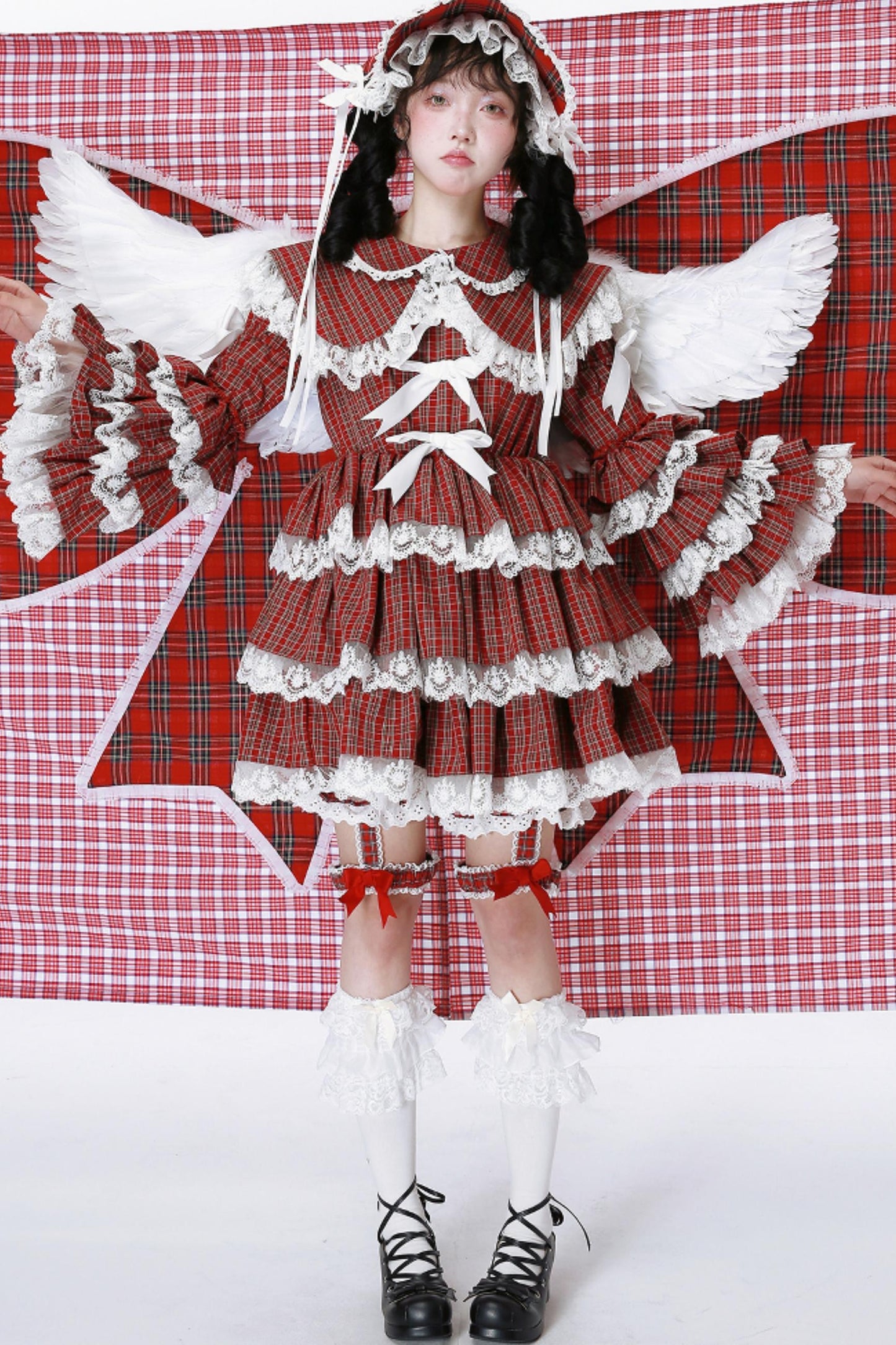 Lolita Style Red Check Dress