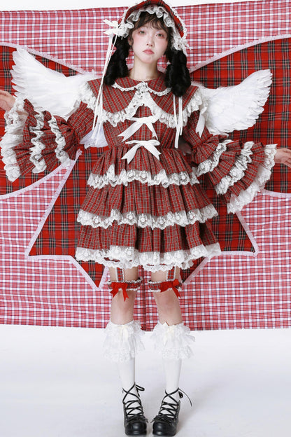 Lolita Style Red Check Dress