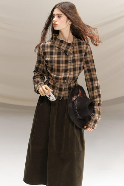 Retro Green Pleated Skirt