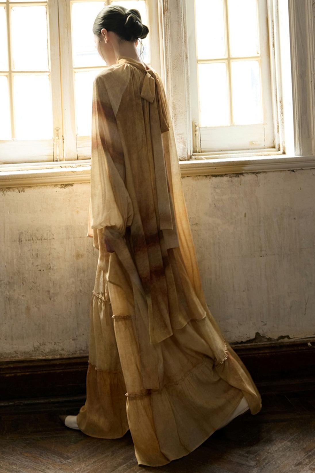 Romantic Lace-up Flowing Skirt Set-Up