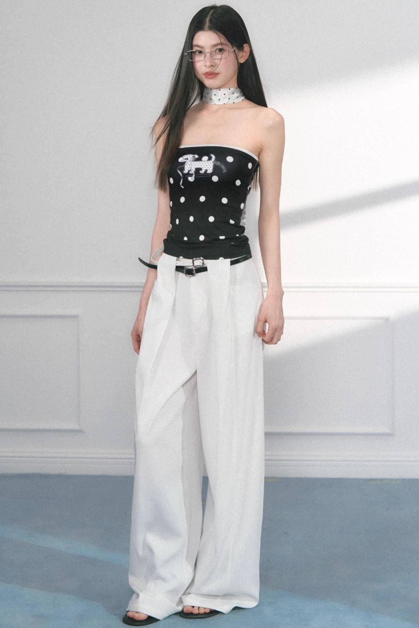 Original Puppy Print Fitted Top