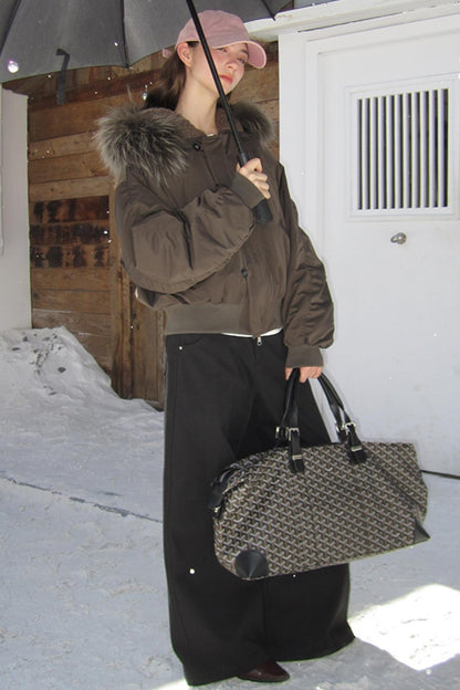 Sandstone Silhouette Velvet Denim Pants