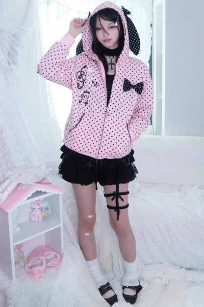 Velvet Polka Dot Sweatshirt