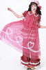 Rosa kariertes Mesh-Kleid