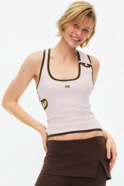 Asymmetrical Color-Blocking Tank Top