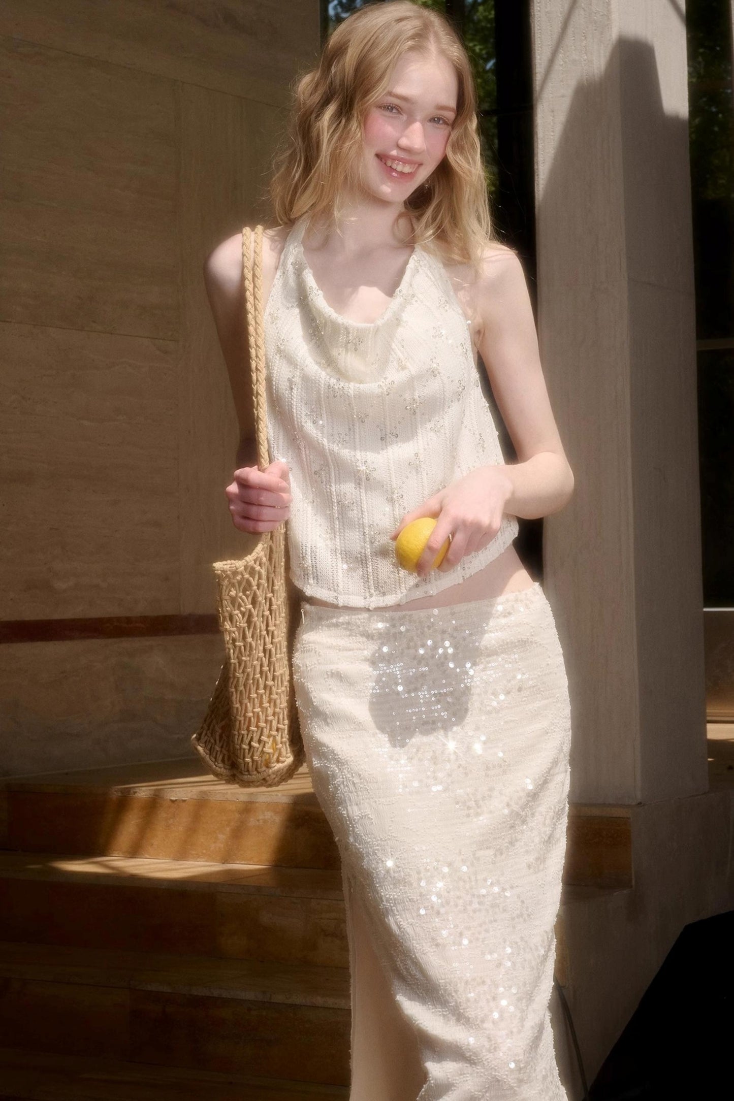 Elegant Starlit Top Skirt Set-Up