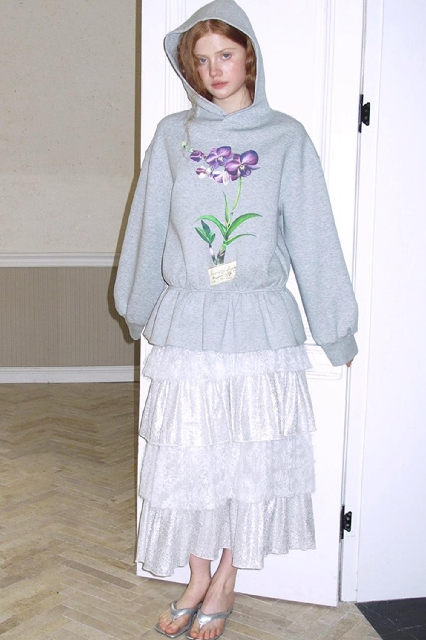 Glitter Panelled Lace Oversized Skirt