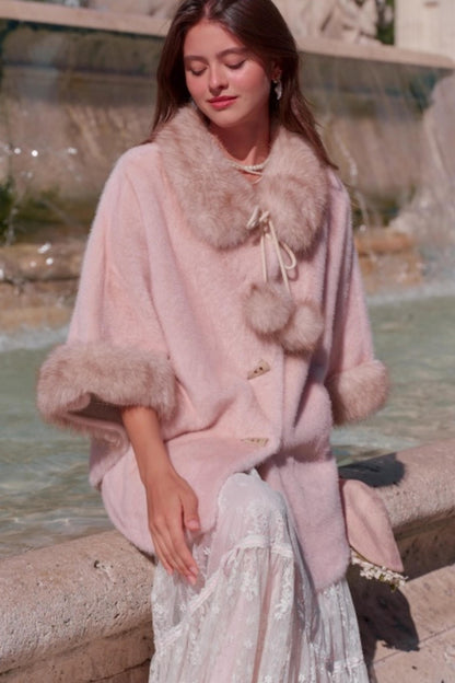 Lacemade Retro Fur Cape Coat