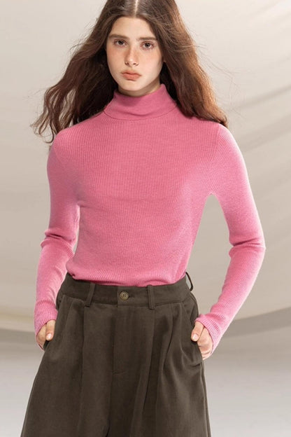 Seamless Wool Turtleneck Sweater