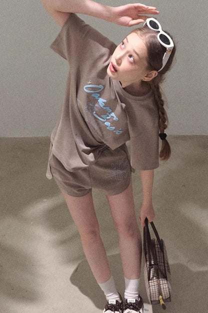 Puppy Cotton Tee & Shorts Set-Up